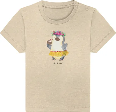Produktbild von Mr. & Mrs. Panda T-Shirt Pinguin Kokosnuss 24. - 36. Monat - Natural Raw - Geschenk, Baby Shirt, Ferien, Urlaub, Kleinkind, Babyshirt, Kurzarmshirt, Hawaii, Erholt