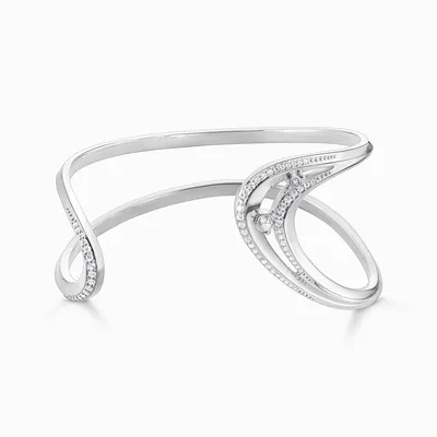 Produktbild von THOMAS SABO Armreif offen "Welle" Silber mit Zirkonia AR108-