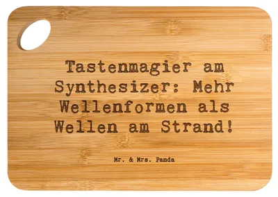 Produktbild von Mr. & Mrs. Panda Frühstücksbrettchen Spruch Synthesizer Magie - Transparent - Geschenk, Musik, Frühstücksbrett, Holzbrett, Schneidebrett, Holzbrettchen, Klänge, Lernen