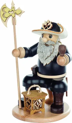 Produktbild von Räucherfigur Nachtwächter sitzend mit Laterne und Hellebarde Höhe 23,5cm NEU