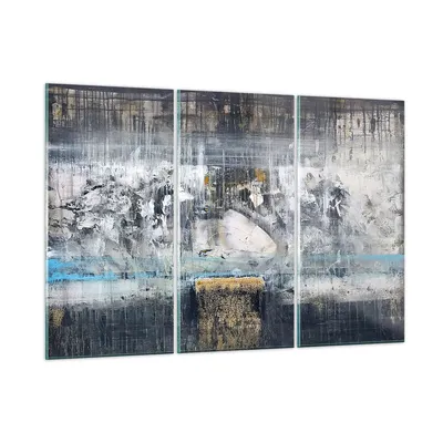 Produktbild von Bilder auf glas - Abstraktion modern - 165x110cm - Glasbilder - Wandbilder - Kunstdruck - zum Aufhängen bereit - Wanddekoration aus Glas - Glas Bilder - Wandbild auf Glas - 3 Teile - GCE165x110-3474