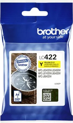 Immagine prodotto di Brother LC 422Y Gul 550 sider Blæk