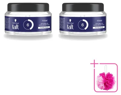 Imagen del producto de 2 unidades de gel moldeador Taft Men Power Titane Hold 6: fijación fuerte, 250 ml, pack ahorro