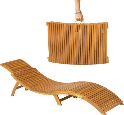 Obrázek produktu pro Zahradní lehátko FLORIDA, skládací, 57x190x51cm, přírodní hnědá
