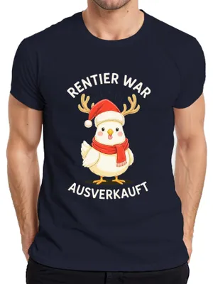 Produktbild von Rentier war t lustiges Küken Weihnachten Geschenk Herren T-Shirt, Navy, M