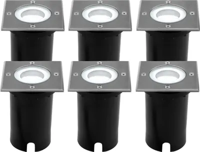 Produktbild von Ledvion 6er Set LED Bodenstrahler Außen IP67 3W 230V 345Lm 6500K GU10 weiss
