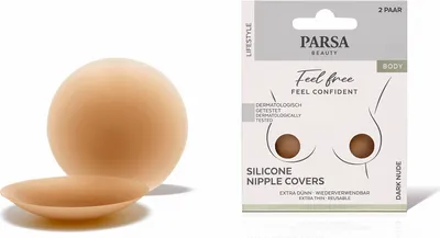 Produktbild von PARSA Beauty Lifestyle Silicone Nipple Covers in Dunkelbeige, wiederverwendbar