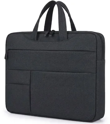 Image de Housse Ordinateur Portable 15 Pouces Protection avec Poches Rangement pour MacBook Pro/Air Dell - Noir