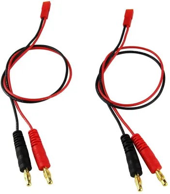 Zdjęcie produktu dla 2 sztuki wtyk bananowy 4,0mm męski z przewodem do ładowania JST 20AWG miękki silikonowy kabel 30cm (11,8 cala) do części LiPo RC