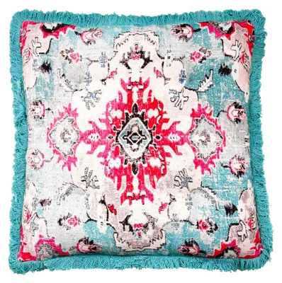 Produktbild von Meditationskissenbezug - 65 cm mit Fransen - Quadratischer Bodenkissenbezug aus Baumwolle im Boho Chic Stil