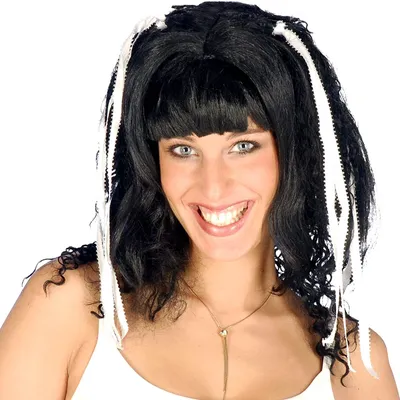 Produktbild von Bouffant Perücke mit weißen Bändern