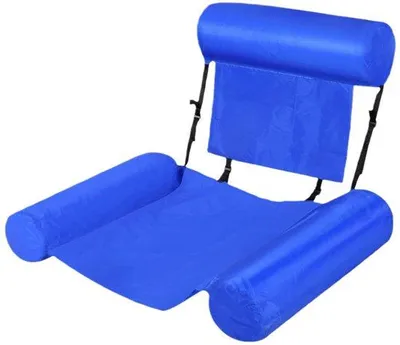 Imagen del producto de Silla flotante azul - Asiento flotante para el agua - Silla de relax para el agua - Silla flotante para la playa - Silla flotante para la piscina - Silla flotante para nadar - Silla inflable flotante