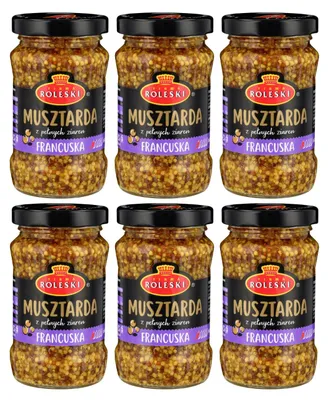 Produktbild von Roleski Körniger Senf Französischer 6x 175g - Grobkörnig Mustard glutenfrei