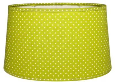 Produktbild von Various Leuchten Lampenschirm Grün mit weißen Punkten – E27 Stoffschirm oval 25cm