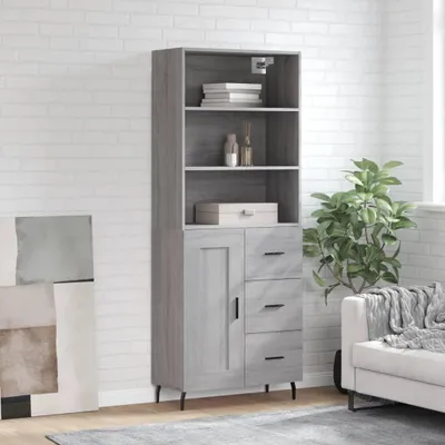 Obrázek produktu pro vidaXL Highboard Grey Sonoma 69,5x34x180 cm výrobek ze dřeva