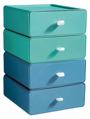 Aufbewahrungsboxen stapelbar, 4 Stück, PP, 20×19×16 cm