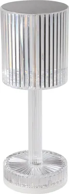 Produktbild von EGLO LED Akku Tischleuchte Lucignano, Kristall Tischlampe kabellos für Innen, Kristallampe mit Lampenschirm, RGB, Touch-Funktion, USB aufladbar