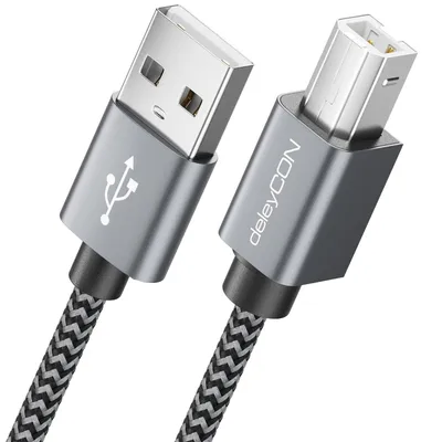 Produktbild von deleyCON 1,5m USB 2.0 Druckerkabel Scannerkabel USB-A auf USB-B