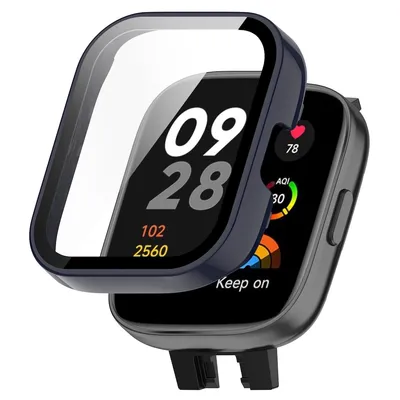 Image de Boîtier de montre en TPU avec revêtement complet, bleu, pour Xiaomi Redmi Watch 3