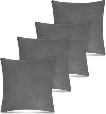 Produktbild von Flauschig weiche Teddy-Fleece Kissenbezüge 4er Set, schlicht, für den Winter
