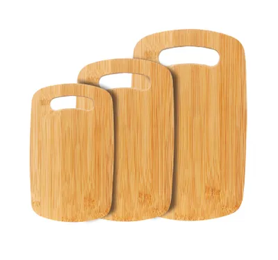 Produktbild von Bambus Brett Set 3 tlg Schneidebretter Küchenbrett Holzbrett