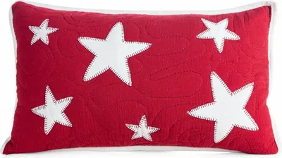 Produktbild von EUROFIRANY | Weihnachts-Sofakissenbezug - Weihnachtsbezug - 30 x 50 cm - Weiß Rot - Sterne - Kissenhülle - Weihnachten