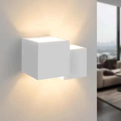Produktbild von ZMH Wandleuchte Innen Wandlampe G9 Modern Design Up Down Flur Wandlampen Treppenhaus Leuchten Weiß Gipsleuchte Wandbeleuchtung für Schlafzimmer Kinderzimmer Ohne Leuchtmittel