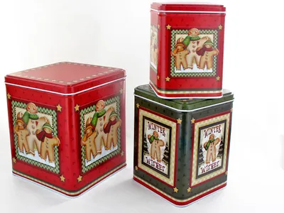 Produktbild von Weihnachtsdosen Set 3-teilig zur Aufbewahrung von Plätzchen, Gebäck und Süßigkeiten