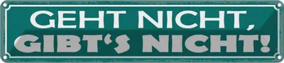 Produktbild von vianmo Blechschild 10x46 cm Geht nicht gibt`s Spruch Zitat