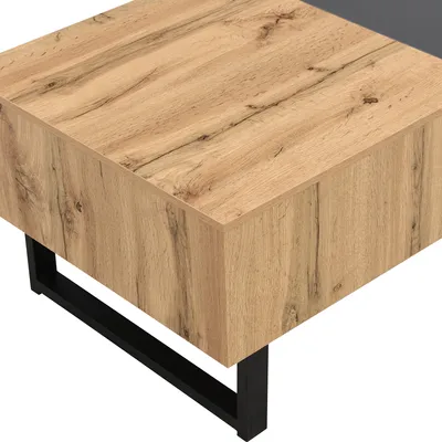 Produktbild von okwish Couchtisch verschiebbarer Rechteckig, Wohnzimmertische mit versteckter Stauraum fürs Wohnzimmer, Beistelltisch, Schwarz