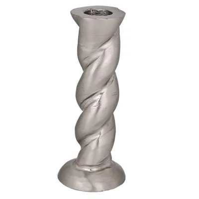 Zdjęcie produktu dla Świecznik JELLICOE aluminium nikiel H:14cm Ø5cm wykonany ręcznie