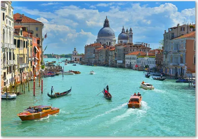 Produktbild von Tulup® Glas-Bild - 100 x 70 - Wandbild aus Glas - Wandkunst - Wandbild hinter gehärtetem Sicherheitsglas - Sehenswürdigkeiten & Architektur - Venedig Italien - Blau