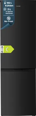 Produktbild von homeX Kühlschrank mit Gefrierfach No Frost, Kühl-Gefrier-Kombination freistehend, groß - 253 Liter, schwarz, CFSN2531C-B