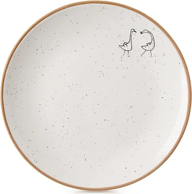 Imagen del producto de Plato pequeño para postre, de cerámica, color beige crema, de 20 cm de diámetro