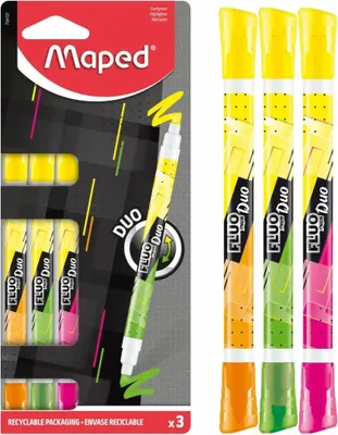 Immagine prodotto di maped 734127 3 maped FLUO DUO  Textmarker farbsortiert