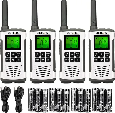 Produktbild von Retevis RT45 Walkie Talkie, Aufladbar USB Lizenzfrei 16 Kanäle, VOX Taschenlampe PMR446 Walkie Talkie für Familie Camping(4er)