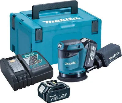 Produktbild von Makita DBO180RTJ, Schwingschleifer, 11000 RPM, 77 dB, 3 dB, Akku, Lithium-Ion (Li-Ion)