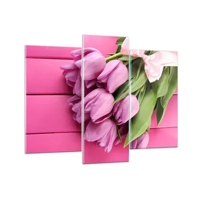 Produktbild von Bilder auf glas - Tulpen Blumenstrauß Garten - 130x100cm - Glasbilder - Wandbilder - Kunstdruck - zum Aufhängen bereit - Wanddekoration aus Glas - Glas Bilder - Wandbild auf Glas - GCB130x100-2722