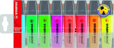 Imagen del producto de Stabilo - Marcadores fluorescentes Boss 70/8, juego de 8 unidades, surtido de colores | Envíos: 8 unidades | 5 unidades