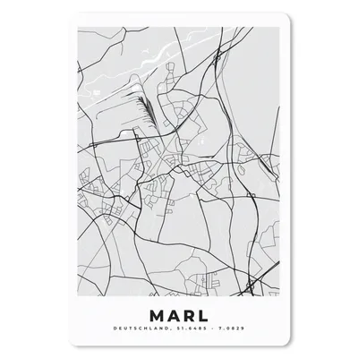 Produktbild von MuchoWow® Mauspad Mousepad Karte - Marl - Deutschland - Karte - Stadtplan 40x60 cm - Mousepads - Maus Mat - Pad - Mausunterlage - Schreibtisch Accesoire