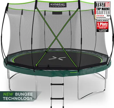 Produktbild von KINETIC SPORTS Trampolin Federlos-Design 'Bungee Safety Elite' Ø 244/305/366 cm - Outdoor Gartentrampolin für Kinder