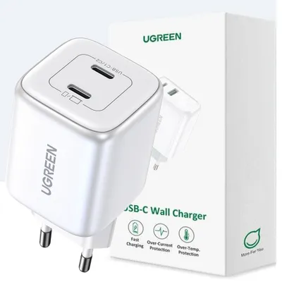 Zdjęcie produktu dla Szybka Ładowarka Gan 2 X Usb-C 45W Qc Pd Ugreen Cd294 - Biała