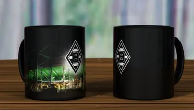 Produktbild von Borussia Mönchengladbach Magic Mug "Borussia Park" schwarz
