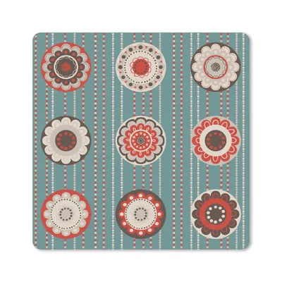 Produktbild von MuchoWow® Mauspad Mousepad Bohème - Blumen - Vintage - Design 20x20 cm - Mousepads - Maus Mat - Pad - Mausunterlage - Desk Mat - Bureauartikeln