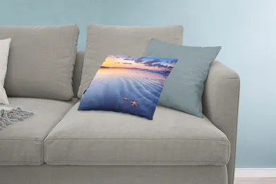 Produktbild von MuchoWow® Zierkissen Sofakissen Wohnzimmer Dekokissen 60x40 cm Seestern - Wasser - Wolke - Kopfkissen - Polster mit Foto