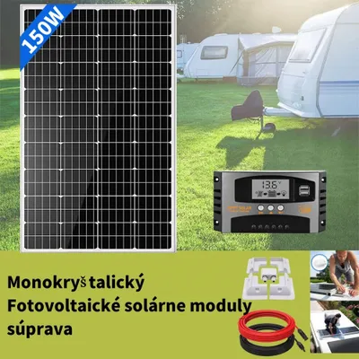 Obrázok produktu pre 150W solárny panelový kit fotovoltaický solárny systém 12V spevným držiakom pre karavan domácnosť