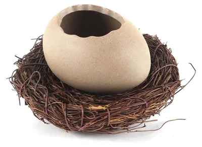 Keramische Eierschalen-Kom mit Nestbasis, Dessertschale, 7,5 cm