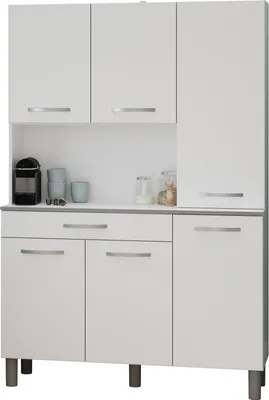 Produktbild von Küchenbuffet "Spring" Buffetschrank in weiß 120 x 180 cm, 6-türig