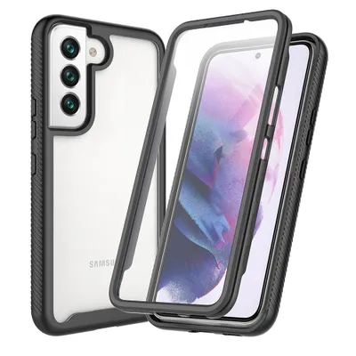 Immagine prodotto di Custodia per Samsung Galaxy S22 5G, paraurti con protezione dello schermo integrata a 360° custodia protettiva per tutto il corpo nero