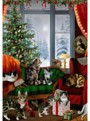 Produktbild von A4-Wand-Adventskalender - Katzen am Fenster